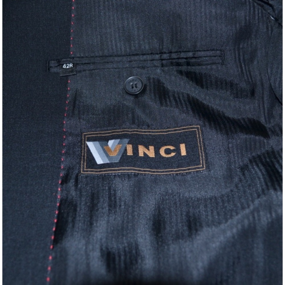 Vinci Mens Black Charcoal Blazer Designed in Italy Wool Size‎  42R